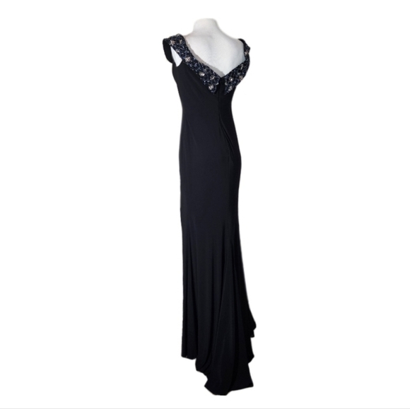 Faviana Dress Glamour Off Shoulder Sweetheat Neckline Maxi Black Size 8 - Picture 9 of 16